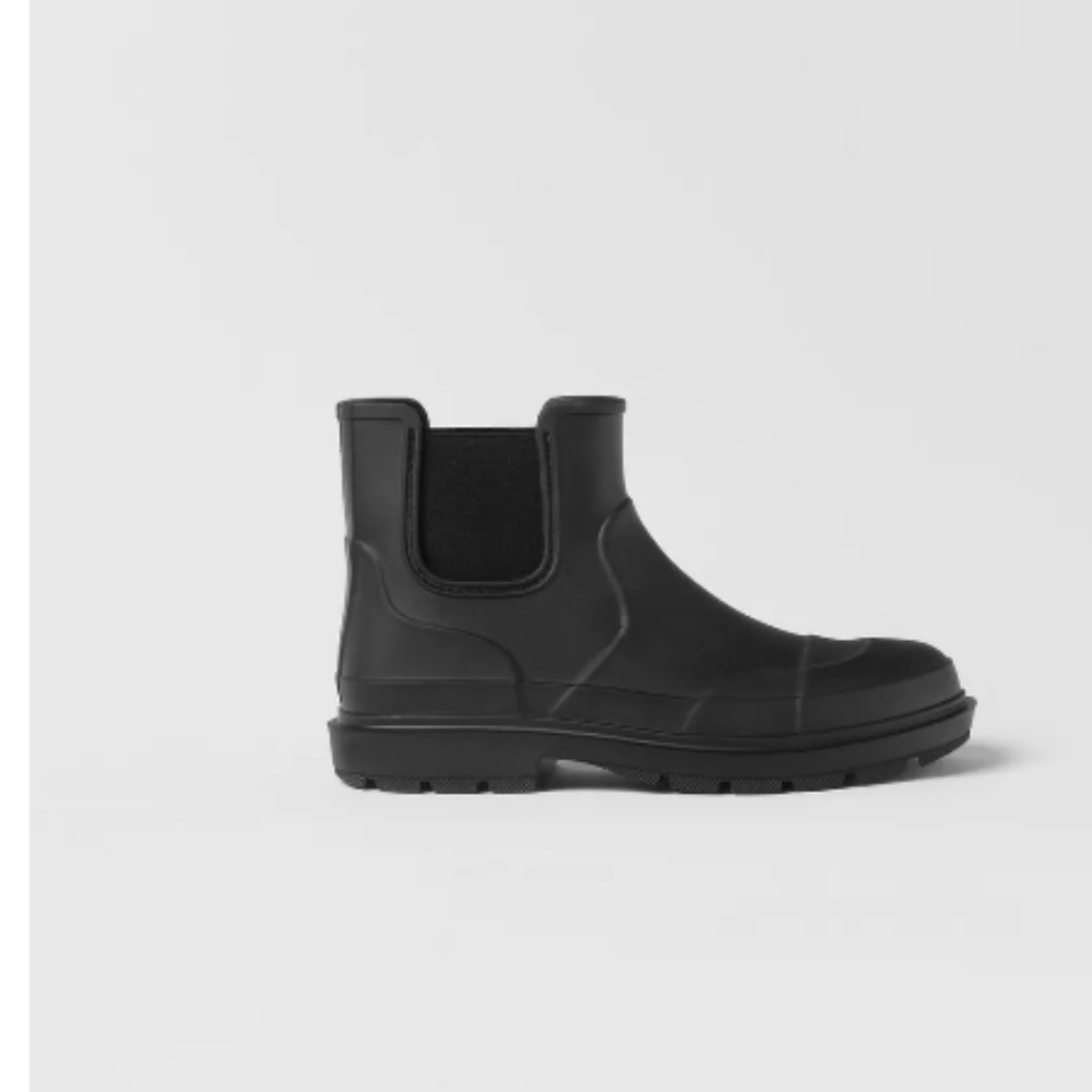 Zara Black Chelsea Rain Boots with Durable Rubber Sole EUR 36 US 6 Boys